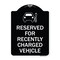 Signmission Reserved for Recently Charged Vehicle W/ Graphic Heavy-Gauge Aluminum Sign, 24" x 18", BW-1824-23178 A-DES-BW-1824-23178 - alternate 1